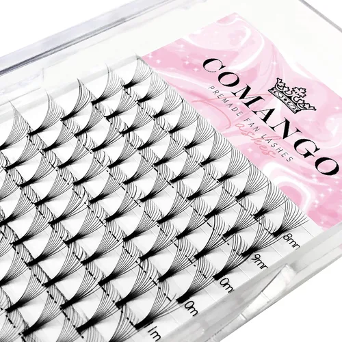 Miniatura 63 de CoMango Extensiones de pestañas de volumen 3D/4D/5D/6D/10D, grosor de 0.003 in, rizo C/D, tallo corto de 0.315-0.591 in, extensiones de pestañas