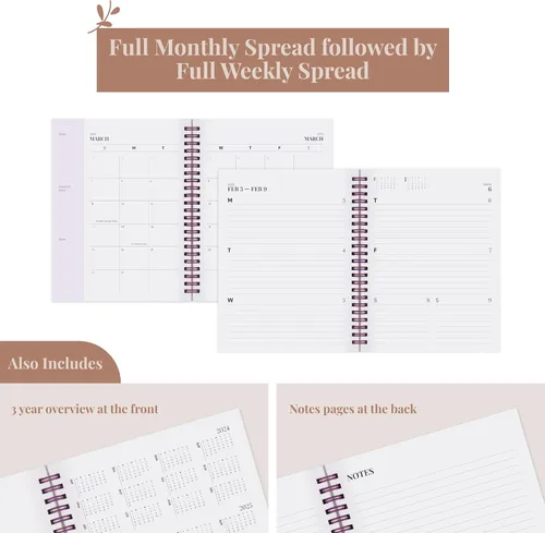 Miniatura 4 de Riley's Planner 2024-2025 - Agenda semanal gruesa de 18 meses, agenda semanal y mensual audaz y distintiva, cubierta resistente, páginas de notas