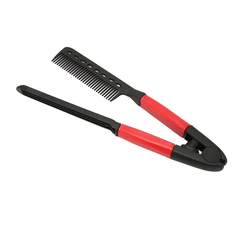 Miniatura 5 de Peine alisador de cabello, 3 piezas portátil multiusos en forma de V peine recto para cabello anudado