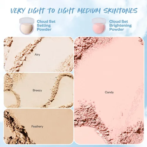 Miniatura 9 de Kosas Cloud Set Polvo fijador prensado – Polvo facial translúcido con control de brillo, acabado mate suave, aireado (porcelana transparente)