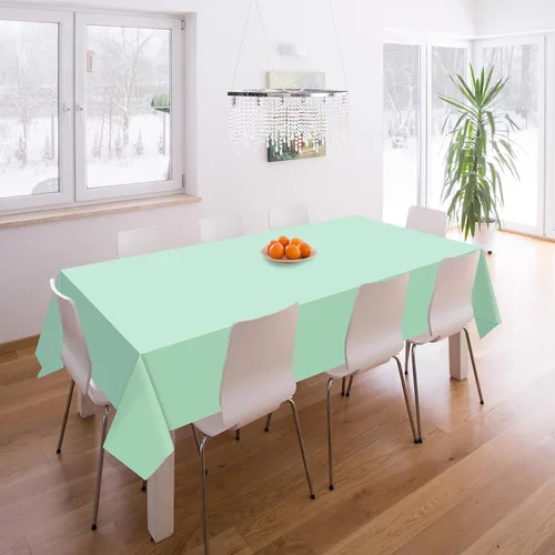 Miniatura 4 de Whaline Mantel rectangular de plástico azul polvoriento, 12 piezas, 4 colores azules, impermeable, para invierno, cumpleaños, bodas, fiestas