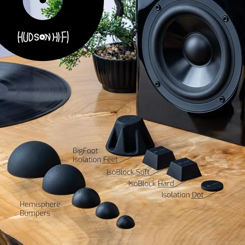 Miniatura 5 de Hudson Hi-Fi Punto de aislamiento de silicona platino de 1 pulgada, pies de aislamiento antideslizantes, sin adhesivo, 20 duro, paquete de 16