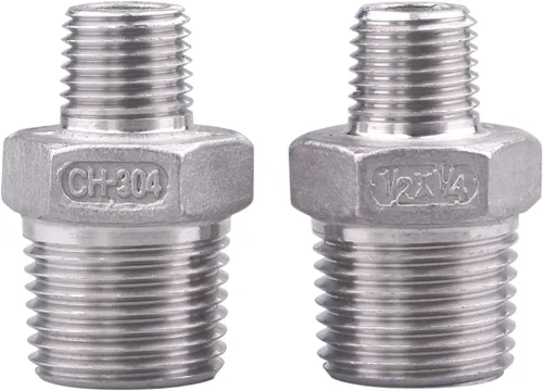 Miniatura 6 de Pezón hexagonal macho de 1/8 pulgadas NPT – Acero inoxidable 304 roscado para kit de preparación, aplicación de tubería casera (paquete de 5)