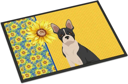 Miniatura 44 de Caroline's Treasures WDK5313MAT Airedale Terrier - Tapete para puerta delantera de 18 x 27 pulgadas, diseño de girasoles de verano, para entrada