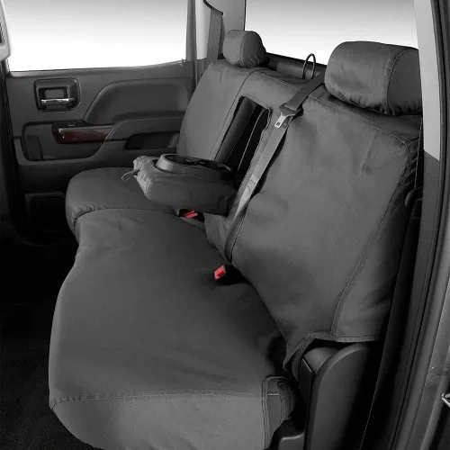 Miniatura 4 de Covercraft - SS3344PCCH Fundas de asiento de asiento delantero de ajuste personalizado - Tela de polialgodón, negro carbón Negro (Charcoal Black)
