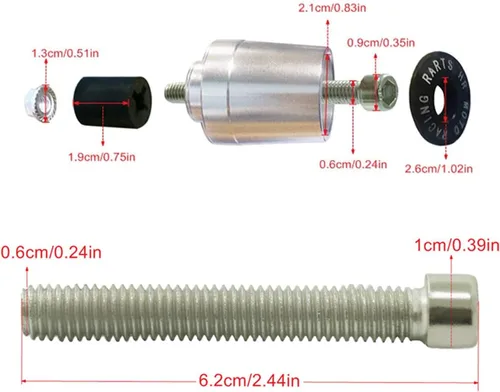Miniatura 5 de Worldmotop - Tapón de extremo de manillar de motocicleta para Yamaha YZF R6 R1 R1 R125 R6S R25 R3 600R y todos los agarres de manillar de 7/8