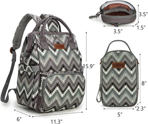 Miniatura 2 de Montana West Wrangler Callie Mochila de Pañales con Estuche para Chupete, Bolsa para Biberón, Conjunto de Bolsa de Viaje Multifuncional para Bebé