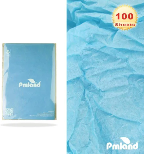 Miniatura 9 de PMLAND 100 hojas de papel de regalo de seda azul aguamarina a granel de 20 x 15 pulgadas para bolsas de regalo, cajas, embalajes de flores