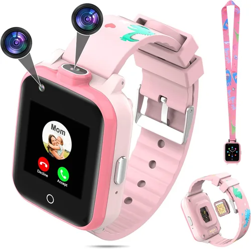 Miniatura 10 de OKYUK Reloj inteligente con GPS 4G para niñas y niños, IP67, impermeable, deportivo, reloj inteligente para niños, con cámara, WiFi, videollamada