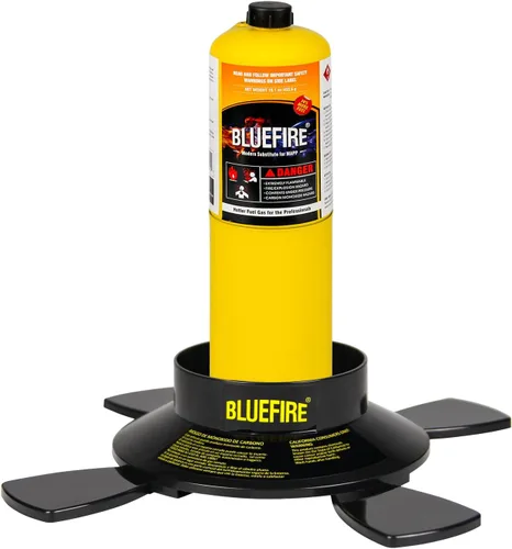 Miniatura 5 de BLUEFIRE Soporte de cilindro de gas de combustible de doble uso para acampar y soldar con forma de estrella, base de botella de propano MAPP MAP