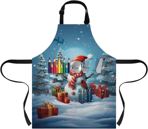 Miniatura 34 de doginthehole Delantal para niños con bolsillo para niños y niñas, delantales de chef ajustables con 2 bolsillos para cocinar, pintar