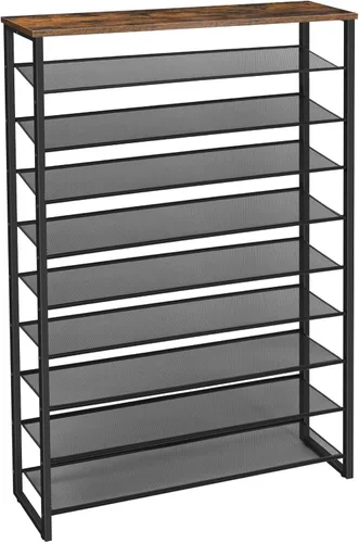 Miniatura 10 de HOOBRO - Zapatero de 10 niveles, organizador de almacenamiento de zapatos de 23.6" L, estante de zapatos de gran capacidad para entrada de puerta