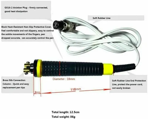 Miniatura 2 de ele ELEOPTION Kit de herramientas de manualidades de doble boca para pirografía de 110 V, kit de máquina de pirografía láser multifunción con 2 110V