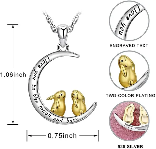 Miniatura 6 de Bolelis Girls Animal Necklace Gifts - Rabbit Wolf Sloth Flamingo Ladybug Mermaid Butterfly Unicorn Jewelry for Women Boys Teen Girls