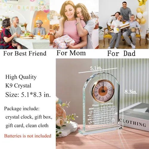 Miniatura 3 de Movdyka Regalos de 70 cumpleaños para mujeres y hombres – Reloj de cristal personalizado 1956 70 años de edad regalo para ella él – Ideas de regalos
