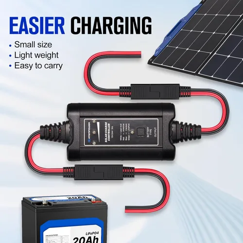 Miniatura 5 de ATEM POWER - Controlador de carga solar MPPT de 10 A, controlador de panel solar portátil inteligente de 12/24 voltios para paneles solares