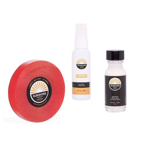 Miniatura 11 de Kit de reemplazo de cabello - Cinta 1522 rollo de 1/2 pulgada x 12 yardas, pegamento blanco para peluca de pegamento extendido, removedor