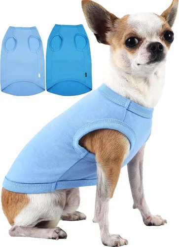 Miniatura 21 de Camisa azul en blanco para perros,Camisetas grandes para perros y niñas,Camiseta lisa de bulldog francés,L azul real Azul y Royal
