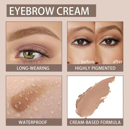 Miniatura 3 de evpct - Kit de maquillaje de pomada en gel en polvo para cejas color rubio con cepillo de doble punta, kit de plantillas para cejas para mujeres