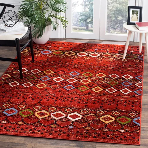 Miniatura 62 de SAFAVIEH Amsterdam Collection Alfombra Decorativa - 2.3 pies x 4 pies, Negro & Multi, Diseño Marroquí Bohemio, Sin Desprendimiento y Fácil Cuidado