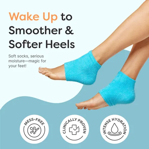 Miniatura 2 de ZenToes Calcetines hidratantes para tratamiento de talón agrietado, vitamina E, calcetines de talón con infusión de aceite de oliva y aceite de Azul