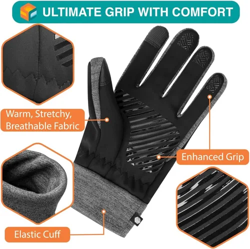 Miniatura 3 de SUN CUBE Guantes de invierno para hombres y mujeres, guantes térmicos para pantalla táctil, calentadores de manos, antiagarre, antideslizantes