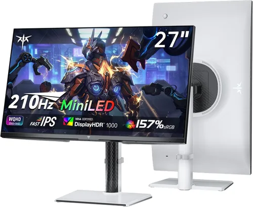 Miniatura 13 de KTC Monitor de juegos de 27 pulgadas 1440p 170Hz, 2K QHD 1ms GTG Fast IPS, HDR, HDMI/USB C/DP, FreeSync y G-Sync, ajustable en giro, inclinación