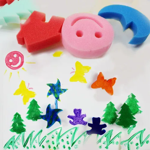 Miniatura 8 de LEOBRO 30 esponjas para pintar, aplicadores de pintura de esponja de forma, esponjas de pintura para manualidades, sellos de esponja de espuma
