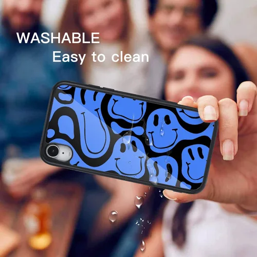 Miniatura 7 de Compatible con iPhone 7/8/SE 2020, cubierta trasera dura con patrón de arte divertido azul divertido lindo para mujeres y niños