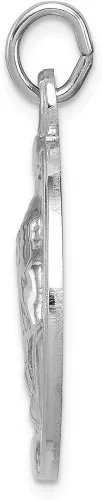Miniatura 2 de Medalla de plata de ley 925 maciza con colgante de oración en la parte trasera, 1.181in x 0.787in