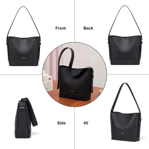 Miniatura 4 de Cnoles Bolso de mano de cuero para mujer, bolso de mano, bolso de hombro Hobo