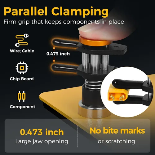 Miniatura 2 de Abrazadera de manos auxiliares de metal, soporte de soldadura de tercera mano ajustable para electrónica, manualidades DIY, manualidades, joyería