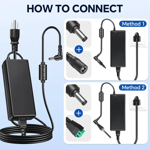 Miniatura 5 de 24V 8A Power Supply 192W Adapter, 100-240V AC to 24 Volt 8 Amp DC Power Supply with Terminal Connector, 24 Volt Transformer with 5.5x2.5mm DC Output