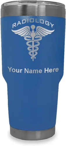 Miniatura 16 de LaserGram Vaso aislado al vacío de 20 onzas, radiología, grabado personalizado incluido (azul claro)