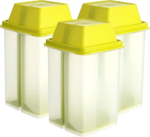 Miniatura 8 de Chengu 3 Recipientes para Encurtidos de Jalapeño con Coladores, Dispensadores Cuadrados para Almacenamiento de Condimentos y Alimentos, Portador