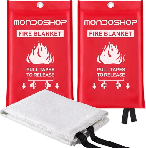 Miniatura 20 de Mondoshop Manta Ignífuga de Silicona para el Hogar - 40"x40" Mantas de Emergencia contra Incendios para Cocina, Mantas Ignífugas para Automóvil