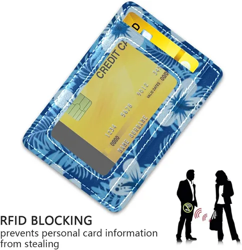 Miniatura 3 de Billetera de cuero minimalista delgada, bolsillo frontal con bloqueo RFID para tarjetas de crédito, La funda para pasaporte es muy perfecta