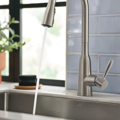 Miniatura 12 de Moen Orivesi Grifo de Cocina de Una Manija de Arco Alto Desplegable Oro Bronce con Power Boost, 87891BZG