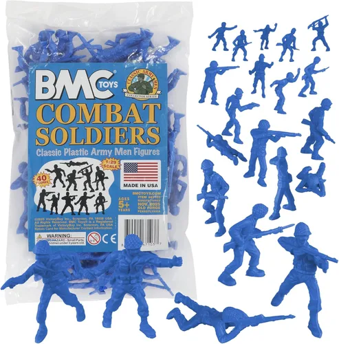 Miniatura 10 de BMC Classic Soldados de plástico del ejército – 40 piezas de soldados grises de la Segunda Guerra Mundial – Fabricado en EE. UU