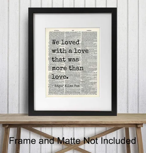 Miniatura 2 de Edgar Allan Poe - Decoración artística de pared con cita – Regalo para esposa, novia, mujeres, ella, aniversario, decoración artística