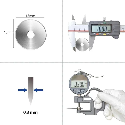 Miniatura 2 de Cuchillas de corte rotativas de 0.71 pulgadas, paquete de 10 unidades, se adapta a OLFA de repuesto para acolchados, álbumes de recortes, costura