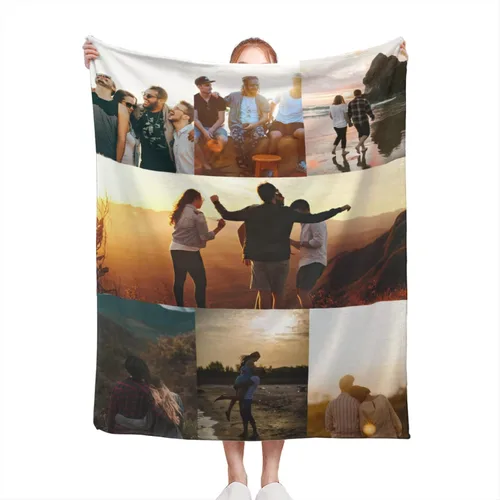 Miniatura 9 de Manta personalizada con fotos, manta personalizada de franela de collage de fotos, regalo personalizado para mascotas, amigos, parejas, cumpleaños