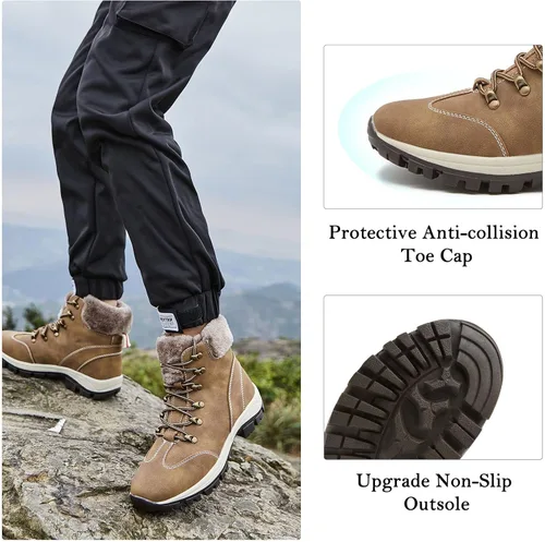 Miniatura 3 de Botas impermeables para el trabajo de senderismo para mujer botas tácticas de senderismo para la nieve de invierno botas de senderismo