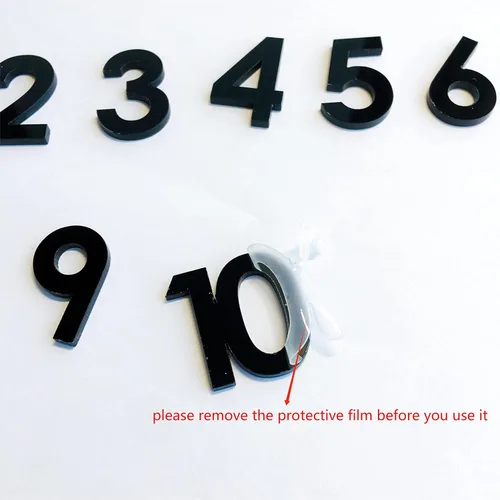 Miniatura 5 de Phocaea Juego de 12 piezas mini árabe espejo acrílico números para bricolaje un reloj de pared (negro)