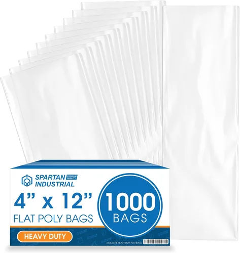 Miniatura 8 de Bolsas de polietileno planas de extremo abierto de 3 x 12 pulgadas (1000 unidades) – Bolsas de plástico transparentes termosellables de 2 mil