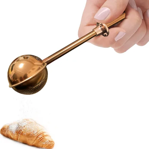 Miniatura 7 de JETKONG Varilla para espolvorear de panadería para azúcar, harina y especias, juego de 2 tamizadoras de azúcar en polvo de acero inoxidable