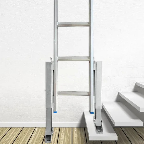 Miniatura 8 de Par de niveladores de escalera para escalera de extensión, nivelador de suelo de pierna de escalera de extensión ajustable, con poste de acero