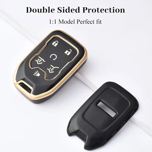 Miniatura 3 de OFFWEGO - Funda para llavero GMC, funda de TPU suave con protección para llaves inteligentes, compatible con GMC Chevy Chevrolet Suburban Tahoe