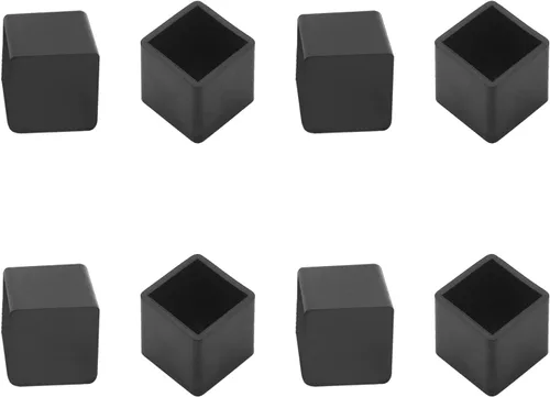 Miniatura 8 de 12 piezas de 0.79 x 0.79 pulgadas de plástico para pies cuadrados, protector de suelo deslizante para muebles, reduce el ruido, evita arañazos