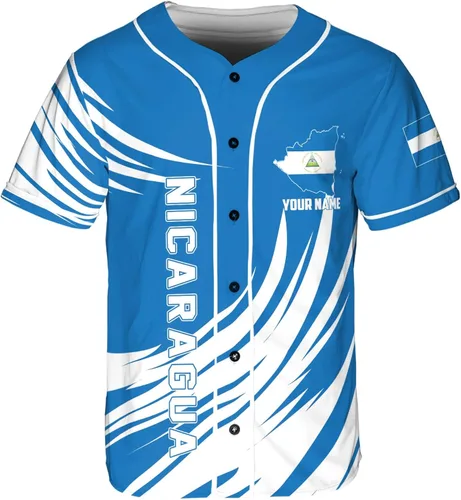 Miniatura 3 de Leprints - Camiseta de béisbol nicaragua personalizada con nombre de camiseta de béisbol nicaragüense para hombres y mujeres